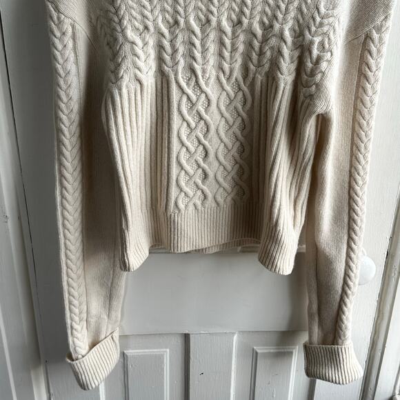 Matin Kim Off-White Cable Knit Turtleneck Sweater - Picture 6 of 10